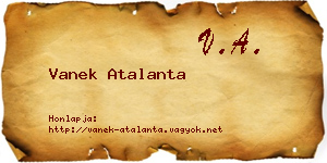 Vanek Atalanta névjegykártya